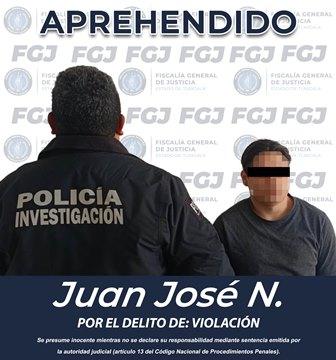 Aprehenden a hombre por violación en agravio de un menor de edad