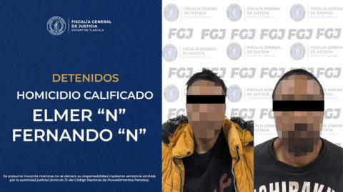 Aprehende FGJE a dos hombres de homicidio calificado en Nanacamilpa