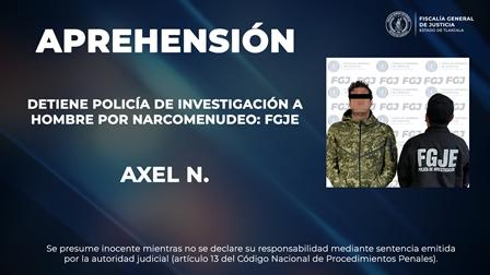 Atrapan policías de investigación a hombre por narcomenudeo
