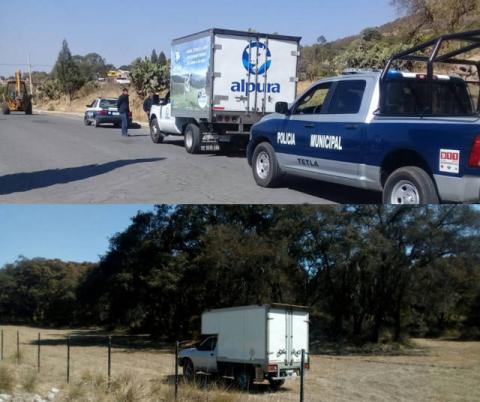 Policía de Tetla recupera 2 unidades vehiculares
