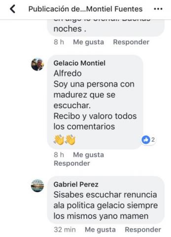 Tunden a Gelacio Montiel en Facebook por su campaña al Senado