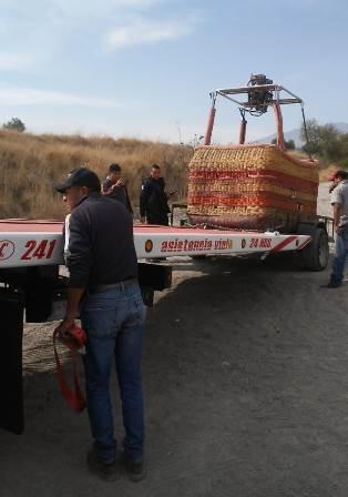 Atiende Protección Civil Huamantla caída de globo aerostático imagen 2
