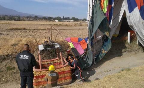Atiende Protección Civil Huamantla caída de globo aerostático imagen 1