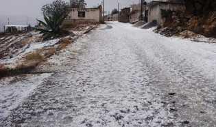Se registra nueva granizada en zona de Nanacamilpa