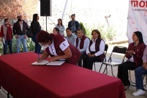 Destaca Guillermina Loaiza pacto de unidad de Morena en San Pablo del Monte