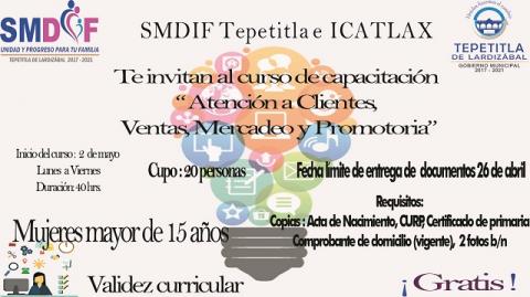 SMDIF Tepetitla e ICATLAX promueven cursos para mujeres del Municipio