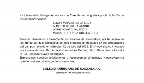 La UCAT se congratula por la titulación de sus nuevos licenciados imagen 2