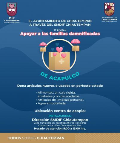 Ayuntamiento de Chiautempan y el SMDIF abren centro de acopio para los damnificados de Acapulco imagen 3
