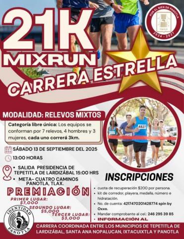 Carrera Estrella 21k Mix Run: Una tradición deportiva que une a Panotla y la región
