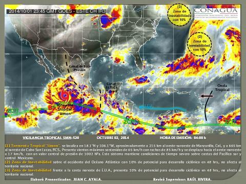 Pronóstico del clima para hoy 02 de octubre del 2014