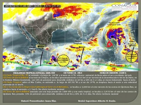 Pronóstico del clima para hoy 10 de octubre de 2014