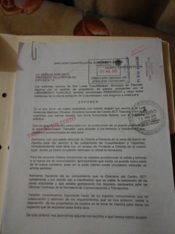 Con lonas demandan vecinos de Cuauhtelulpan obras para acceder al Libramiento Tlaxcala imagen 2