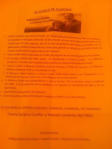 Panfletean a Lorena Cuéllar