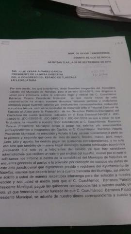 Promueven denuncias ante el TET contra alcalde de Nativitas imagen 2