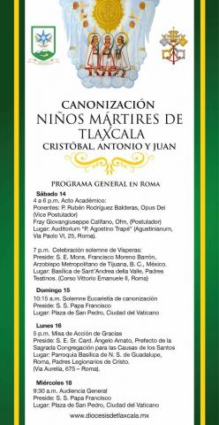 Este sábado canonizan a Niños Mártires de Tlaxcala en el Vaticano