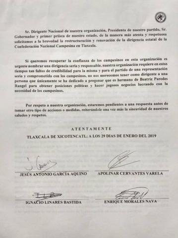 Miembros de la CNC piden que se vaya carnal de Beatriz Paredes imagen 2