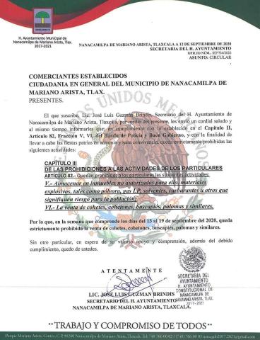 Gobierno de Nanacamilpa restringe el uso de pirotecnia y bebidas alcohólicas imagen 2