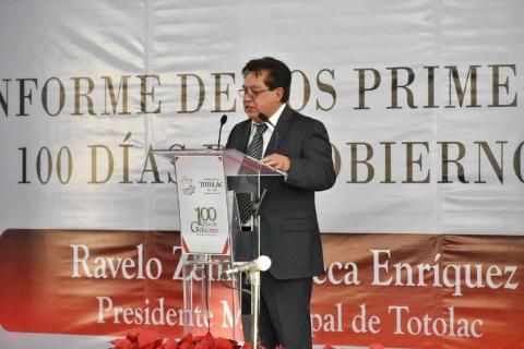 En Totolac estamos haciendo más con menos a 100 días de gobierno: Ravelo