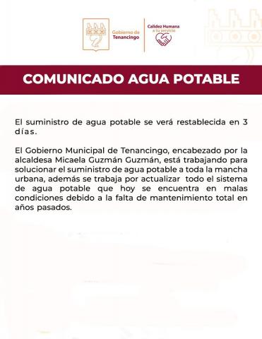 Trabaja ayuntamiento para restablecer suministro de agua potable en Tenancingo imagen 2