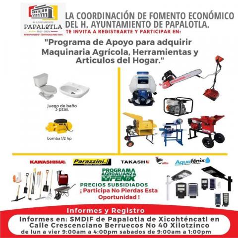 En Papalotla ponen en marcha un programa para adquirir maquinaria agrícola