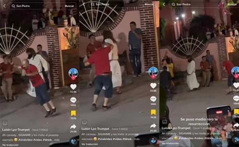 ¡Domingo de resurrección! Un hombre vestido de Jesús causa indignación por seguir la fiesta