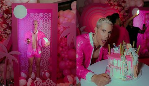 El cantante Christian Chávez celebra sus 40 años con temática de Barbie