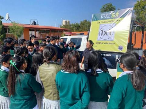 Promueve Policía de Chiautempan educación vial en Secundaria Técnica Román Saldaña imagen 4