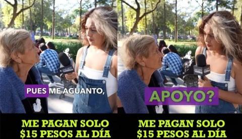 Abuelita se vuelve viral al ganar al día 15 pesos por sus labores