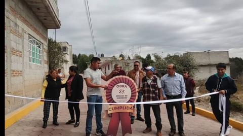 Nancy Cortés entrega importante obra de pavimento en Amaxac de Guerrero