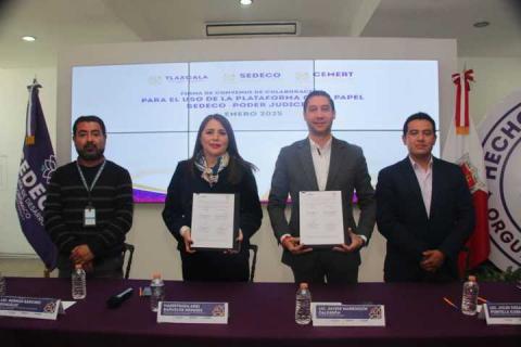 Firman Sedeco y TSJ-CJE convenio para el uso de la plataforma digital cero papel Tlaxcala imagen 2