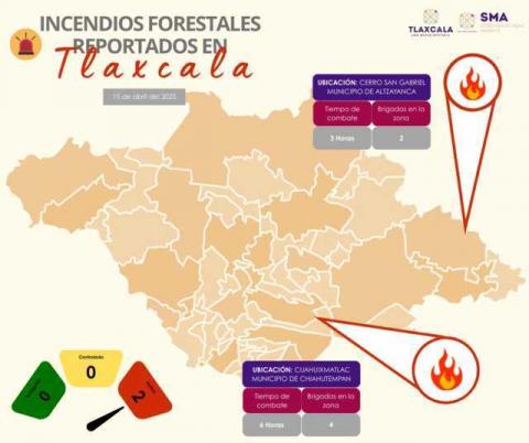 Avanzan labores para controlar incendios en Tlaxcala imagen 1