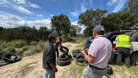 Atiende Unidad de Medio Ambiente Municipal reporte ciudadano sobre neumáticos arrojados en barranca imagen 3
