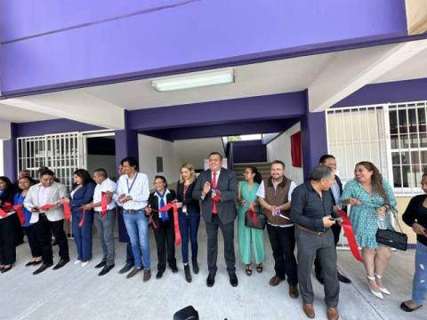 Gobierno de Papalotla entrega la primera etapa de construcción de una primaria