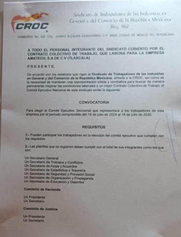 Acusan trabajadores que convocatoria para elegir la dirigencia del sindicato de la CROC está “amañada”