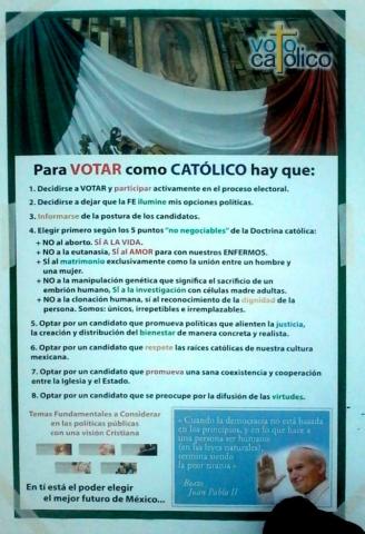 La iglesia católica incide nuevamente en asuntos del “Cesar”
