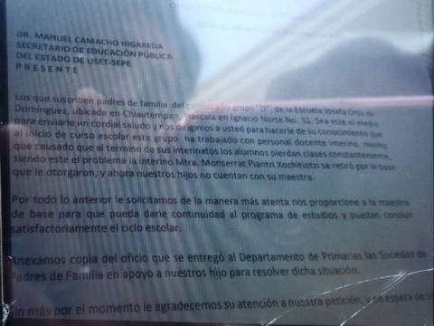 Nuevamente se manifiesta padres de familia en Chiautempan imagen 4