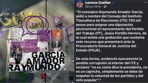 Mujeres exhiben a Raymundo Amador aspirante a magistrado por supuesta corrupción y violencia de género
