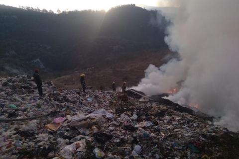 Brote de incendio en relleno sanitario de Panotla está controlado