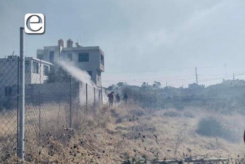 Ayuntamiento de Papalotla atiende incendio en Panzacola