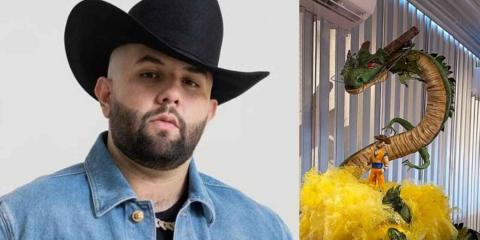 Pastel temático de Gokú con sombrero para la fuesta de Carin León
