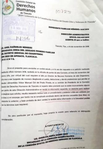 Presidente de Derechos Humanos incumple con pensión alimenticia