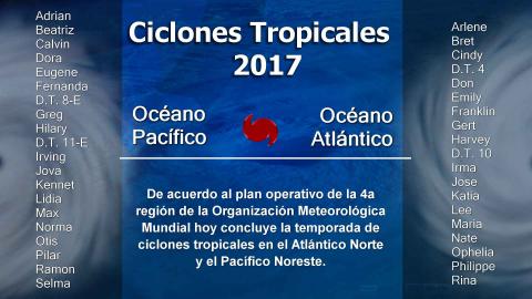 Concluye hoy la Temporada de Ciclones Tropicales 2017