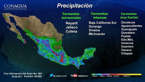Prevalece el pronóstico de intervalos de chubascos con tormentas fuertes para Tlaxcala