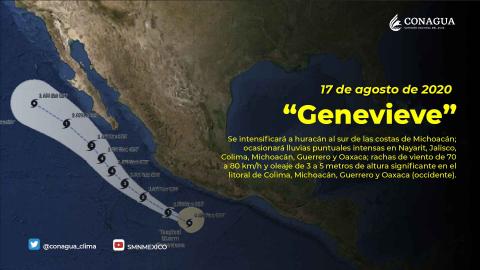 Genevieve se intensifica a Huracán categoría 1