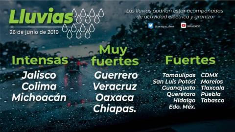 Hoy se pronostican lluvias fuertes para Tlaxcala