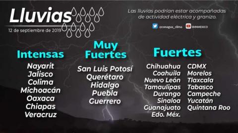 Se pronostican lluvias locales fuertes este jueves para Tlaxcala