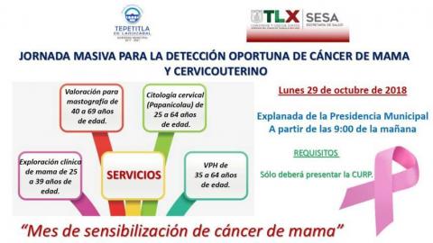 Lardizábal invita a la Jornada para la Detección Oportuna de Cáncer de Mama y Cervicouterino