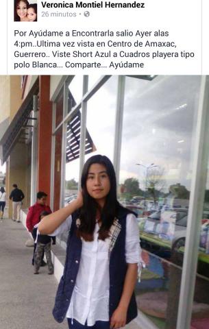 Buscan a menor de edad que se perdió en Amaxac