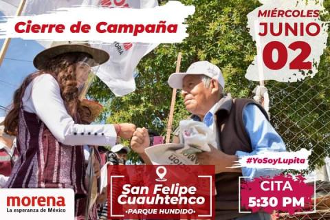 Contundente rumbo al Congreso; Lupita Cuamatzi cierra campaña