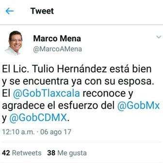 Localizan al ex gobernador de Tlaxcala Tulio Hernández